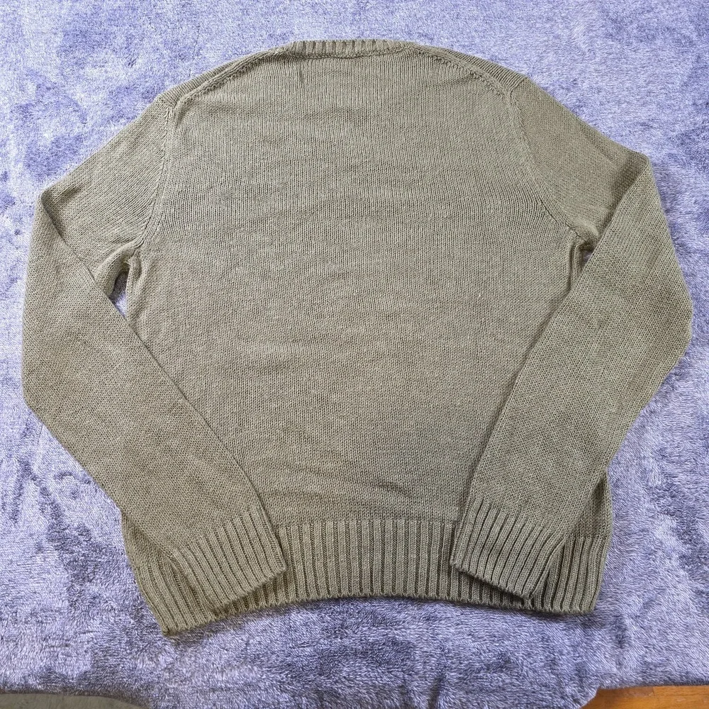 Ralph Lauren Purple Label Silk Linen Crew Neck Sweater Mens M Olive Green $995